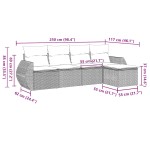 vidaXL Set canapele de grădină cu perne, 5 piese gri deschis poliratan