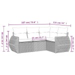 vidaXL Set canapea de grădină cu perne, 4 piese, gri deschis poliratan vidaXL Set canapea de grădină cu perne, 4 piese, gri deschis poliratan