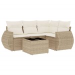 vidaXL Set canapele de grădină cu perne, 5 piese, bej, poliratan vidaXL Set canapele de grădină cu perne, 5 piese, bej, poliratan
