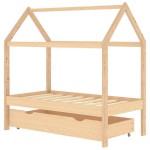 vidaXL Cadru pat copii, cu un sertar, 70x140 cm, lemn masiv de pin vidaXL Cadru pat copii, cu un sertar, 70x140 cm, lemn masiv de pin