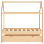 vidaXL Cadru pat copii, cu un sertar, 70x140 cm, lemn masiv de pin vidaXL Cadru pat copii, cu un sertar, 70x140 cm, lemn masiv de pin