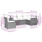 vidaXL Set canapea de grădină cu perne, 5 piese, gri, poliratan vidaXL Set canapea de grădină cu perne, 5 piese, gri, poliratan