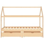 vidaXL Cadru de pat copii, cu sertare, 90 x 200 cm, lemn masiv de pin vidaXL Cadru de pat copii, cu sertare, 90 x 200 cm, lemn masiv de pin