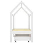 vidaXL Cadru pat copii cu un sertar, alb, 70x140 cm, lemn masiv de pin vidaXL Cadru pat copii cu un sertar, alb, 70x140 cm, lemn masiv de pin