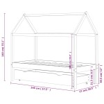 vidaXL Cadru pat copii cu un sertar, alb, 70x140 cm, lemn masiv de pin vidaXL Cadru pat copii cu un sertar, alb, 70x140 cm, lemn masiv de pin