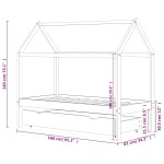 vidaXL Cadru pat de copii cu un sertar, alb, 80x160 cm, lemn masiv pin vidaXL Cadru pat de copii cu un sertar, alb, 80x160 cm, lemn masiv pin
