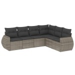 vidaXL Set mobilier grădină cu perne, 6 piese, gri, poliratan