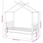 vidaXL Cadru pat de copii, cu un sertar, 70x140 cm, lemn masiv de pin