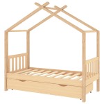 vidaXL Cadru pat de copii, cu un sertar, 80x160 cm, lemn masiv de pin