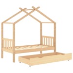 vidaXL Cadru pat de copii, cu un sertar, 80x160 cm, lemn masiv de pin