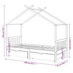 vidaXL Cadru pat copii cu sertare gri închis 90x200 cm lemn masiv pin vidaXL Cadru pat copii cu sertare gri închis 90x200 cm lemn masiv pin
