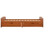 vidaXL Cadru de pat cu 2 sertare, maro miere, 90x200 cm lemn masiv pin