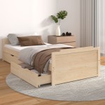 vidaXL Cadru de pat cu sertare, 90x200 cm, lemn masiv de pin