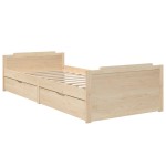vidaXL Cadru de pat cu sertare, 90x200 cm, lemn masiv de pin
