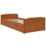 vidaXL Cadru de pat cu sertare, maro miere, 90x200 cm lemn masiv pin vidaXL Cadru de pat cu sertare, maro miere, 90x200 cm lemn masiv pin