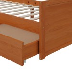 vidaXL Cadru de pat cu sertare, maro miere, 90x200 cm lemn masiv pin vidaXL Cadru de pat cu sertare, maro miere, 90x200 cm lemn masiv pin