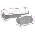 vidaXL Set mobilier de grădină cu perne, 8 piese, negru, poliratan vidaXL Set mobilier de grădină cu perne, 8 piese, negru, poliratan