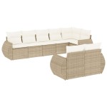 vidaXL Set canapele de grădină, 8 piese, cu perne, bej, poliratan