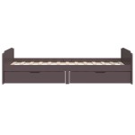 vidaXL Cadru de pat cu sertare, maro închis, 90x200 cm, lemn de pin