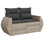 vidaXL Set mobilier de grădină cu perne, 8 piese gri deschis poliratan vidaXL Set mobilier de grădină cu perne, 8 piese gri deschis poliratan