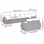 vidaXL Set mobilier de grădină cu perne, 8 piese gri deschis poliratan vidaXL Set mobilier de grădină cu perne, 8 piese gri deschis poliratan