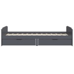 vidaXL Cadru de pat cu sertare, gri închis, 90x200 cm, lemn de pin vidaXL Cadru de pat cu sertare, gri închis, 90x200 cm, lemn de pin