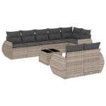 vidaXL Set canapele de grădină cu perne, 9 piese gri deschis poliratan vidaXL Set canapele de grădină cu perne, 9 piese gri deschis poliratan
