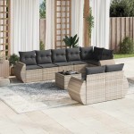 vidaXL Set canapele de grădină cu perne, 9 piese gri deschis poliratan vidaXL Set canapele de grădină cu perne, 9 piese gri deschis poliratan