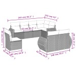 vidaXL Set mobilier de grădină cu perne, 8 piese, negru, poliratan vidaXL Set mobilier de grădină cu perne, 8 piese, negru, poliratan