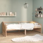 vidaXL Pat de zi cu 3 locuri, 90x200 cm, lemn masiv de pin vidaXL Pat de zi cu 3 locuri, 90x200 cm, lemn masiv de pin
