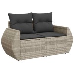vidaXL Set mobilier de grădină cu perne, 8 piese gri deschis poliratan vidaXL Set mobilier de grădină cu perne, 8 piese gri deschis poliratan