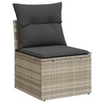 vidaXL Set mobilier de grădină cu perne, 8 piese gri deschis poliratan vidaXL Set mobilier de grădină cu perne, 8 piese gri deschis poliratan
