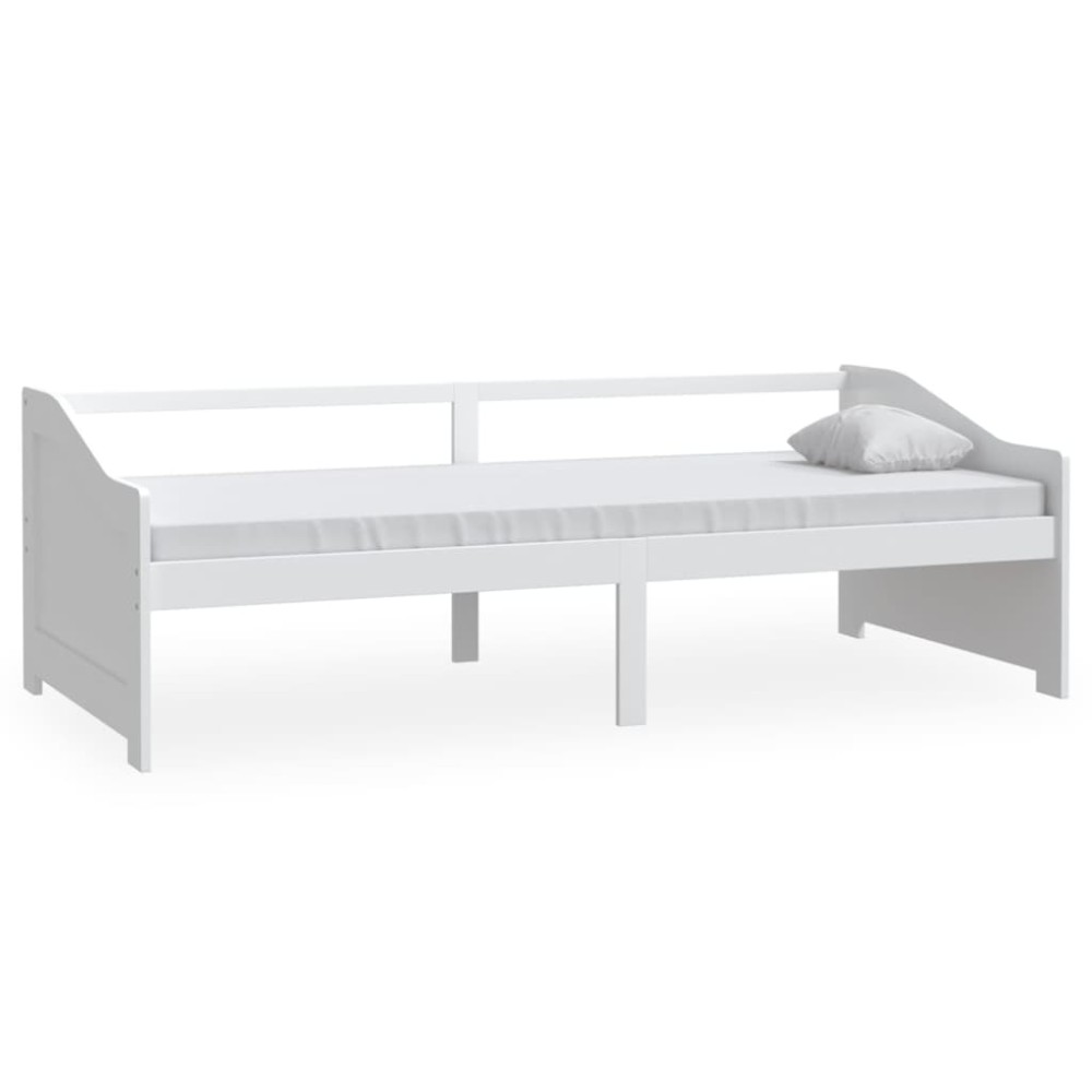 vidaXL Pat de zi cu 3 locuri, alb, 90x200 cm, lemn masiv de pin