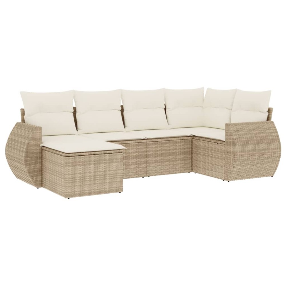 vidaXL Set canapele de grădină cu perne, 6 piese, bej, poliratan