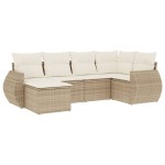 vidaXL Set canapele de grădină cu perne, 6 piese, bej, poliratan vidaXL Set canapele de grădină cu perne, 6 piese, bej, poliratan