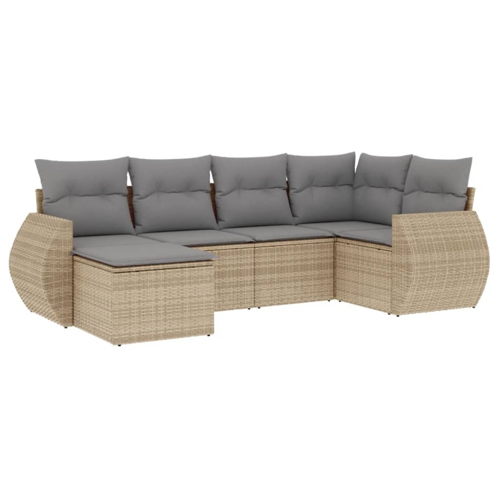 vidaXL Set canapele de grădină cu perne, 6 piese, bej, poliratan