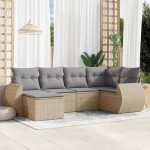 vidaXL Set canapele de grădină cu perne, 6 piese, bej, poliratan vidaXL Set canapele de grădină cu perne, 6 piese, bej, poliratan