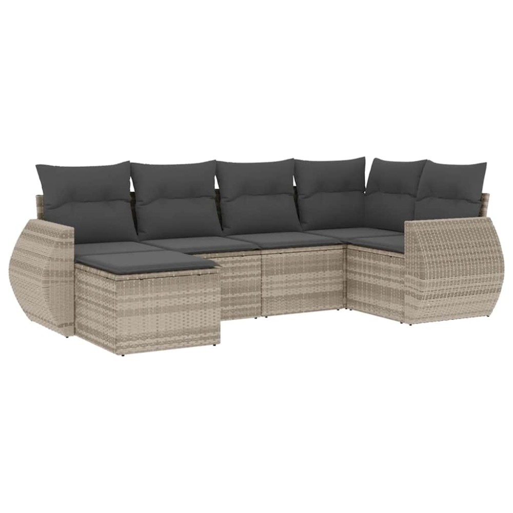 vidaXL Set canapele de grădină cu perne, 6 piese gri deschis poliratan