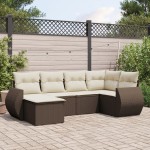 vidaXL Set canapele de grădină cu perne, 6 piese, maro, poliratan vidaXL Set canapele de grădină cu perne, 6 piese, maro, poliratan