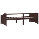 vidaXL Pat de zi cu 3 locuri, maro închis, 90x200 cm, lemn masiv pin vidaXL Pat de zi cu 3 locuri, maro închis, 90x200 cm, lemn masiv pin