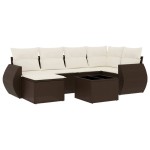 vidaXL Set canapele de grădină cu perne, 7 piese, maro, poliratan vidaXL Set canapele de grădină cu perne, 7 piese, maro, poliratan
