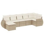vidaXL Set canapele de grădină, 7 piese, cu perne, bej, poliratan vidaXL Set canapele de grădină, 7 piese, cu perne, bej, poliratan