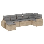 vidaXL Set canapele de grădină, 7 piese, cu perne, bej, poliratan vidaXL Set canapele de grădină, 7 piese, cu perne, bej, poliratan
