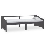 vidaXL Pat de zi cu 3 locuri, gri închis, 90x200 cm, lemn masiv pin vidaXL Pat de zi cu 3 locuri, gri închis, 90x200 cm, lemn masiv pin
