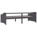 vidaXL Pat de zi cu 3 locuri, gri închis, 90x200 cm, lemn masiv pin vidaXL Pat de zi cu 3 locuri, gri închis, 90x200 cm, lemn masiv pin