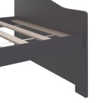 vidaXL Pat de zi cu 3 locuri, gri închis, 90x200 cm, lemn masiv pin vidaXL Pat de zi cu 3 locuri, gri închis, 90x200 cm, lemn masiv pin
