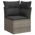 vidaXL Set canapele de grădină cu perne, 7piese gri deschis poliratan