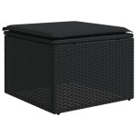 vidaXL Set mobilier de grădină cu perne, 8 piese, negru, poliratan vidaXL Set mobilier de grădină cu perne, 8 piese, negru, poliratan