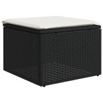 vidaXL Set mobilier de grădină cu perne, 8 piese, negru, poliratan vidaXL Set mobilier de grădină cu perne, 8 piese, negru, poliratan