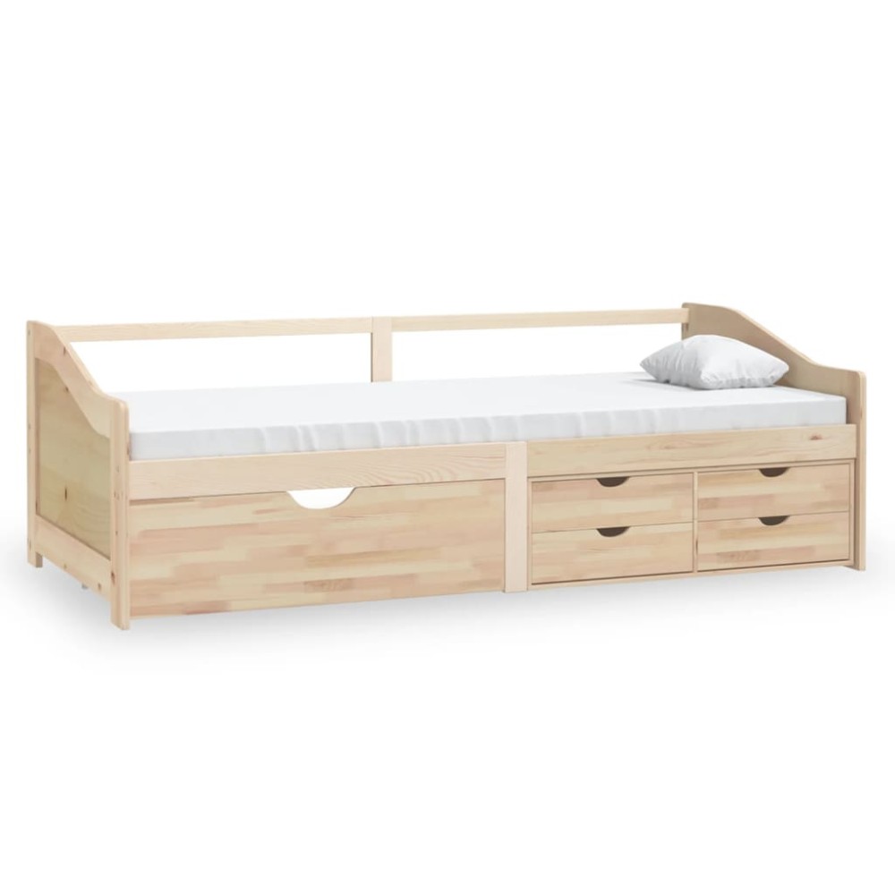 vidaXL Pat de zi cu 3 locuri cu sertare, 90x200 cm, lemn masiv de pin